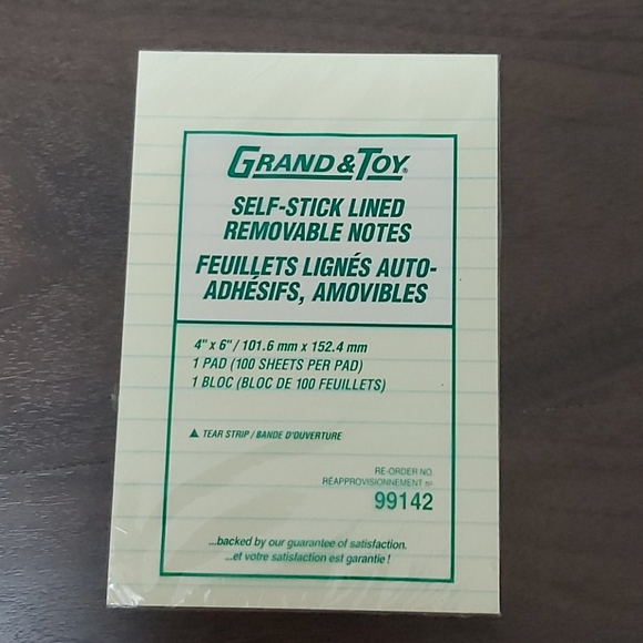 12pk - Grand & Toy Self Stick Notes & Staples - Picture 2 of 5